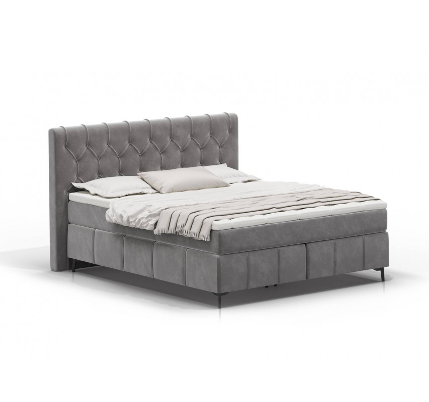 Boxspring postel Siri šedá 160x200