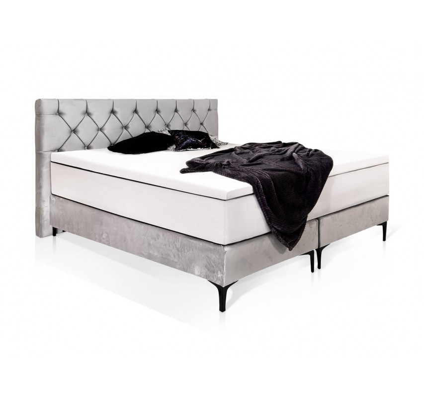 Boxspring postel šedá Emanuela 140x200