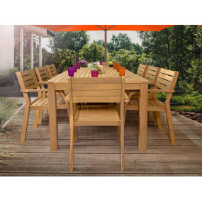 Zahradní set z masivu stůl 200 + židle z olejovaného akátu Garda