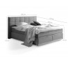 Boxspring postel 200x200 z masivu Levante černá - Skladem