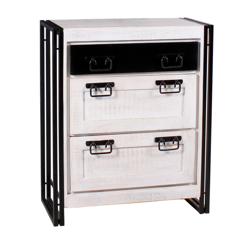 Dřevěný botník mango White Rocco