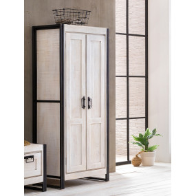 Bílá šatní skříň z masivu mango White Rocco