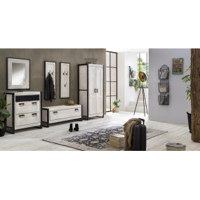 Bílý věšák z masivu mango White Rocco