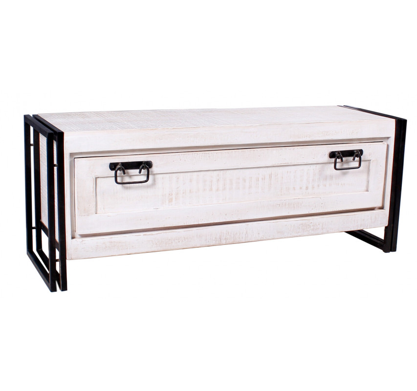 Bílý botník z masivu mango White Rocco