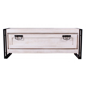 Bílý botník z masivu mango White Rocco