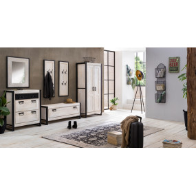 Bílé zrcadlo z masivu mango White Rocco