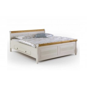 Masivní postel s úložným prostorem z borovice Harald