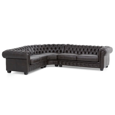 Luxusní sedací souprava Chesterfield I hnědá pravá kůže