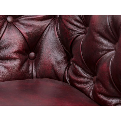 Sedací souprava kůže Chesterfield červená