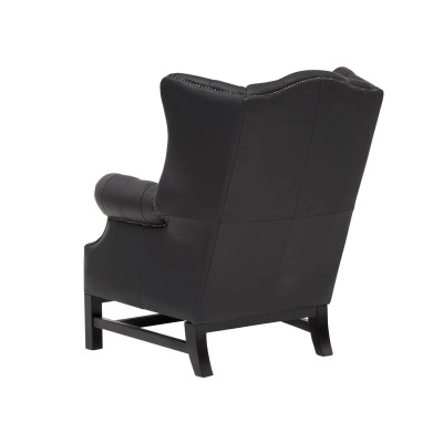 Luxusní křeslo ušák Chesterfield II černá