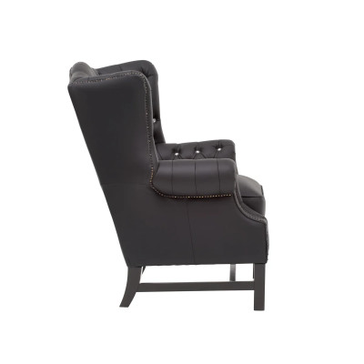 Luxusní křeslo ušák Chesterfield II černá