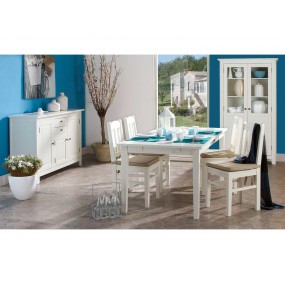 Bílý jídelní stůl se zásuvkou 160x90 Venezia