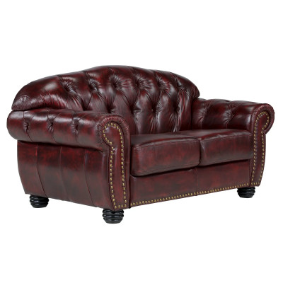 Luxusní kožená sedačka Chesterfield III 2místná pravá kůže