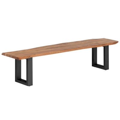 Dřevěná lavice do kuchyně 190 cm Wildwood černé nohy