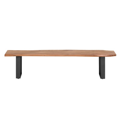 Dřevěná lavice do kuchyně 190 cm Wildwood černé nohy