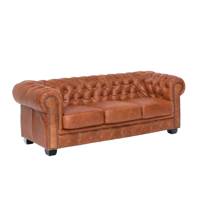 Pohovka Chesterfield vintage pravá kůže