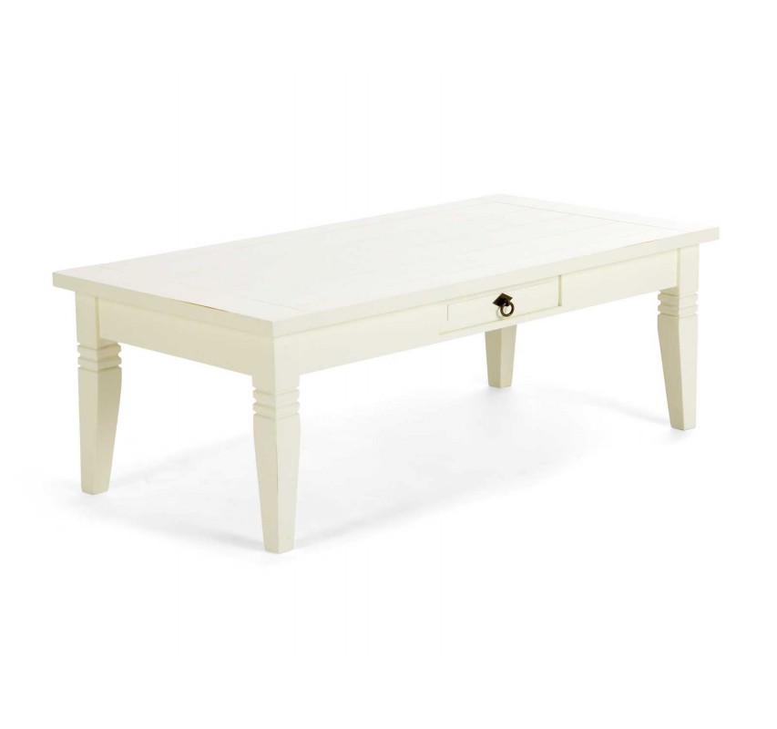 Bílý konferenční stolek 130x65 z masivu Jodpur 