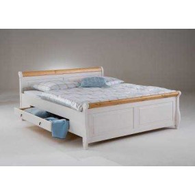 Masivní postel z borovicového dřeva Gustav