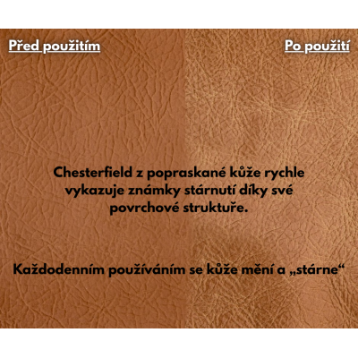 Pohovka Chesterfield vintage pravá kůže