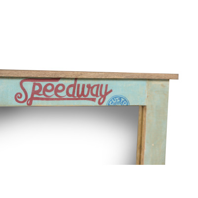 Dřevěné zrcadlo Racetrack recyklované dřevo
