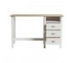 Bílý pracovní stůl z masivního borovicového dřeva se 3 zásuvkami Marckeric Jade