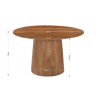 Kulatý jídelní stůl masiv 130 cm Geneva mango