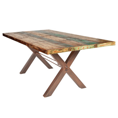 Jídelní stůl masiv 200 x 100 Tables recyklované dřevo hnědý
