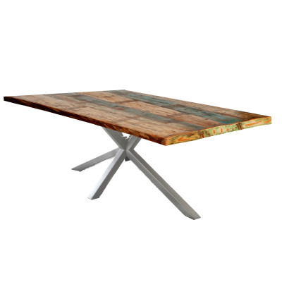 Jídelní stůl masiv 180x100 Tables recyklované dřevo stříbrný