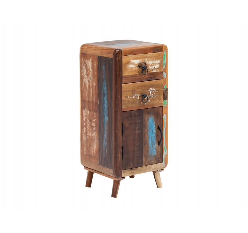 Masivní designová skříň Barma II do koupelny z recyklovaného dřeva