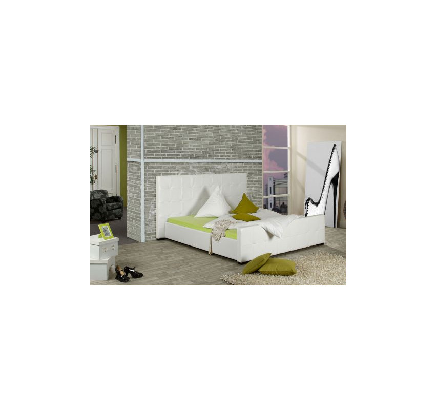 Bílá postel z umělé kůže Castioli 180x200 - Skladem