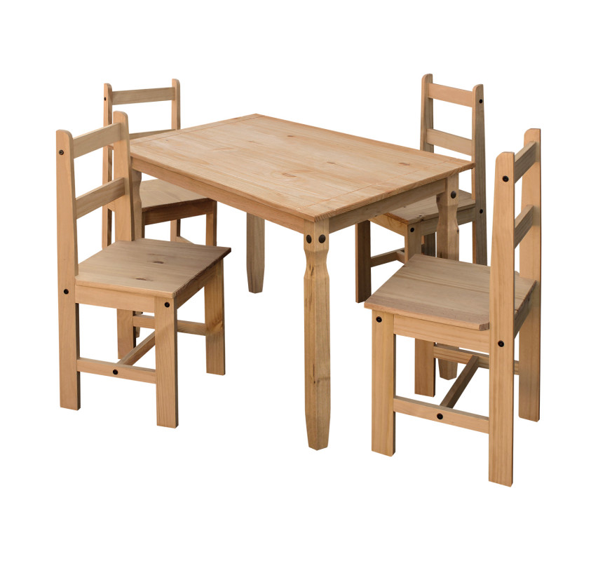 Masivní jídelní stůl 118x79 + 4 židle CORONA