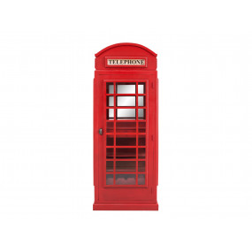 Barová Vitrína ve stylu telefonní budky London červená