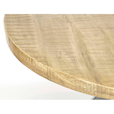 Kulatý jídelní stůl masiv mango 140 cm Zarita síla desky 2,5 cm
