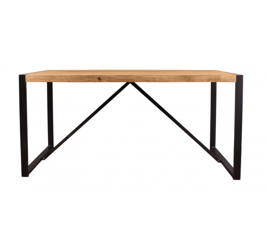 Jídelní stůl z masivu 160x90 Edgar dřevo Akácie železo