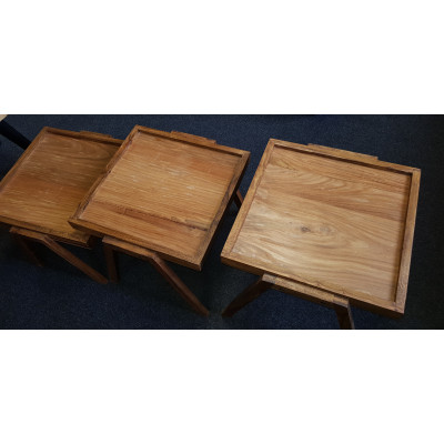 Set 3 odkládacích stolků Margao palisandr