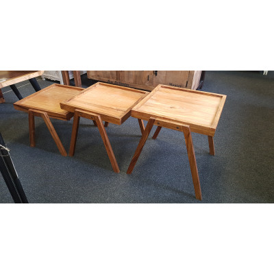 Set 3 odkládacích stolků Margao palisandr