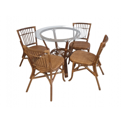 Zahradní nábytek set stůl a 4 židle z bambusu