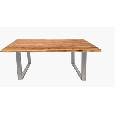 Jídelní sestava 180x90 cm stůl a dvě lavice Andrea stříbrné nohy
