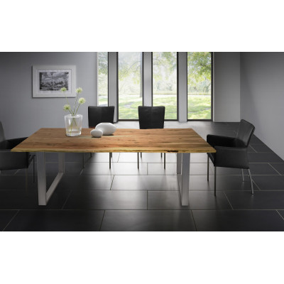 Jídelní sestava 180x90 cm stůl a dvě lavice Andrea stříbrné nohy