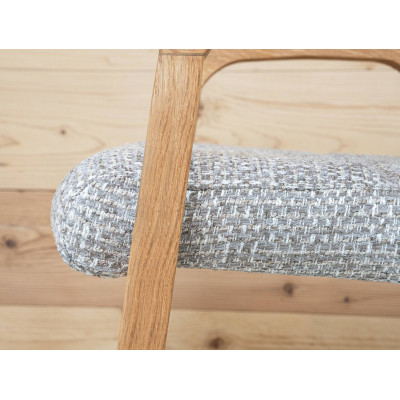Dubová židle masiv čalouněná světle šedá Sofa