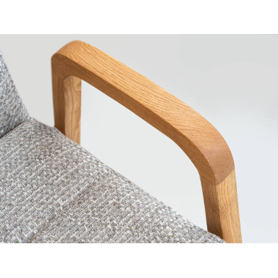 Dubová židle masiv čalouněná světle šedá Sofa
