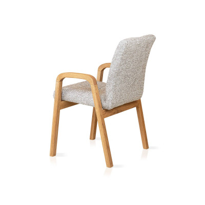 Dubová židle masiv čalouněná světle šedá Sofa