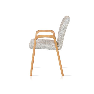 Dubová židle masiv čalouněná světle šedá Sofa
