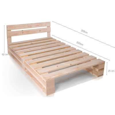 Paletová postel DUO s čelem Palette přírodní