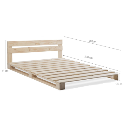 Paletová postel s čelem Palette přírodní