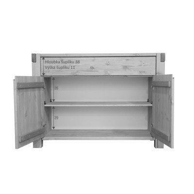 Komoda masiv borovice Alex