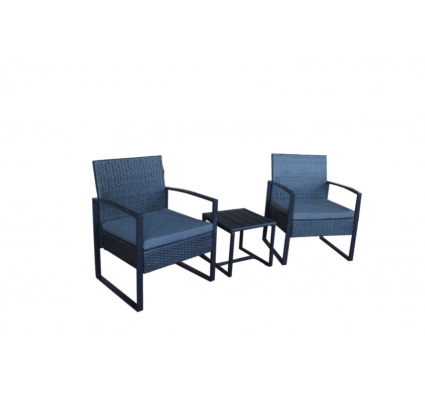 2 zahradní židle s podsedáky a odkládací stolek