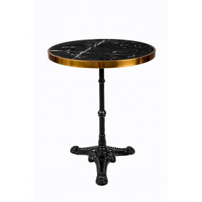 Bistro kulatý stolek z mramoru a kovu Panter 57 cm
