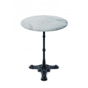 Bistro kulatý stolek z bílého mramoru a kovu White Panter 60 cm