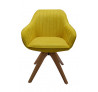 Žlutá čalouněná otočná židle nohy dub Tereza